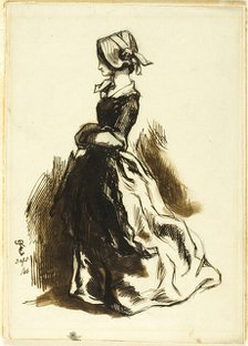 Full-length Portrait of a Woman, 1846. Creator: Dante Gabriel Rossetti.