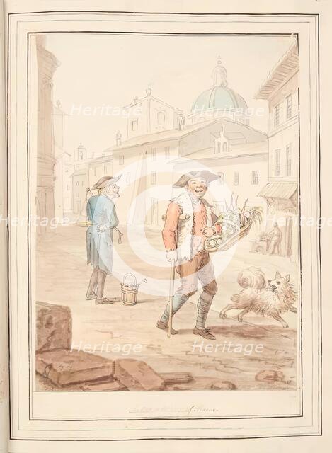 Salad and Olives of Rome, leaf from 'A Collection of Dresses by David Allan Mostly from Nature',1776 Creator: David Allan.