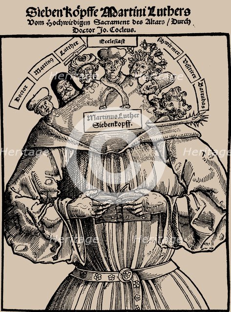 Seven-Headed Luther (Der siebenköpfige Luther), 1529.