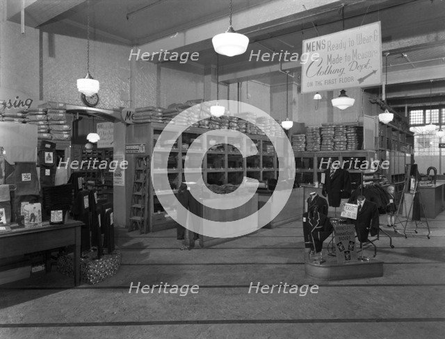 Interior of the Barnsley Co-op central men's tailoring department, South Yorkshire, 1959. Artist: Michael Walters