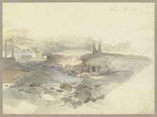 The Ilse flowing between trees near Ilsenburg, c1844. Creator: Carl Theodor Reiffenstein.