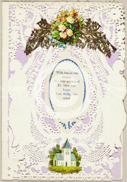 With Hands and Hearts Forever Entwined (valentine), 1850/59. Creator: Unknown.