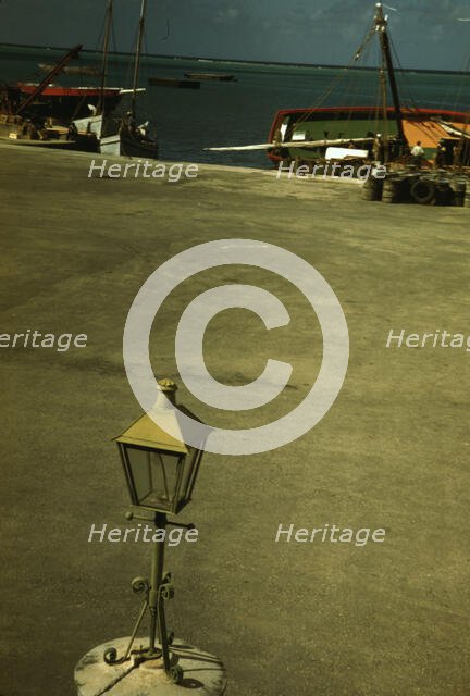 Along the waterfront, Christiansted, Saint Croix, Virgin Islands, 1941. Creator: Jack Delano.