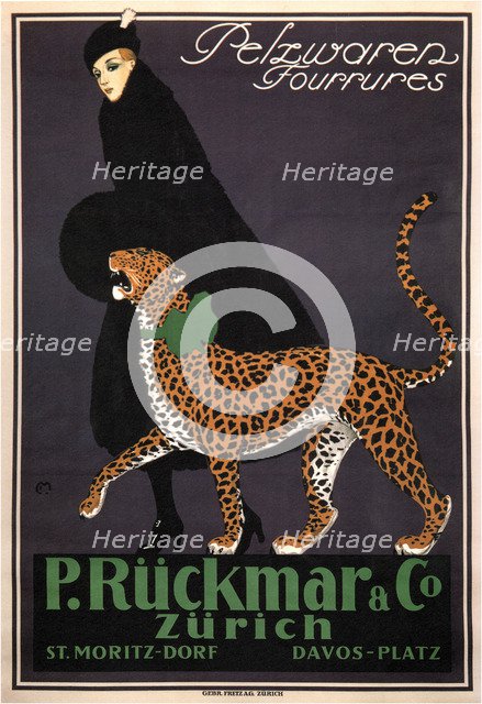Fur goods P. Rückmar & Co, c. 1910. Artist: Montaut, Ernest (1879-1909)