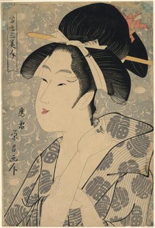 Three Beauties of Our Time (Tosei san bijin), late 18th century. Creator: Chokosai Eisho.