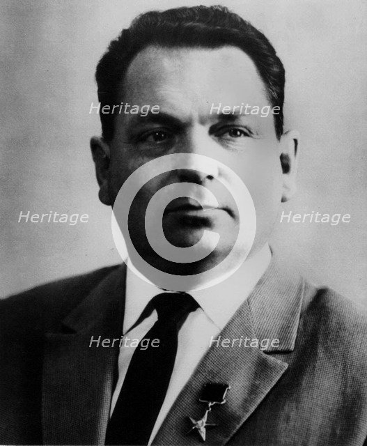 Portrait of the rocketry pioneer Vasily Pavlovich Mishin  (1917-2001), 1970s.