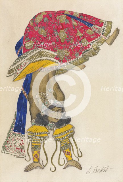 Costume design for the Ballet Blue God by R. Hahn, 1912. Artist: Bakst, Léon (1866-1924)