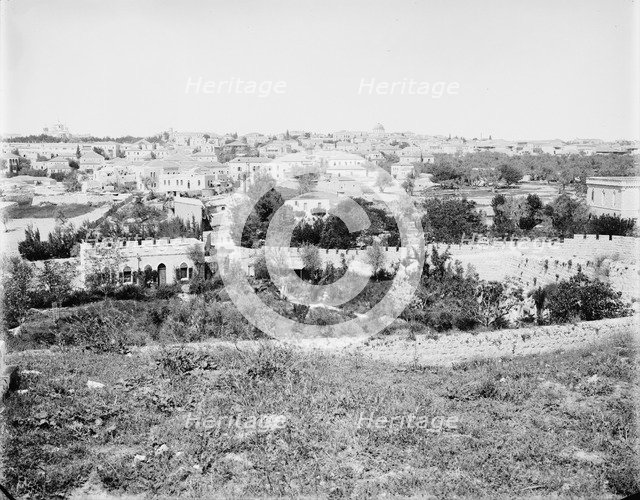 View of the City of Jerusalem from the Golgotha, between 1870 and 1880.