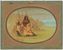 Puncah Chief Surrounded by His Family, 1861/1869. Creator: George Catlin.