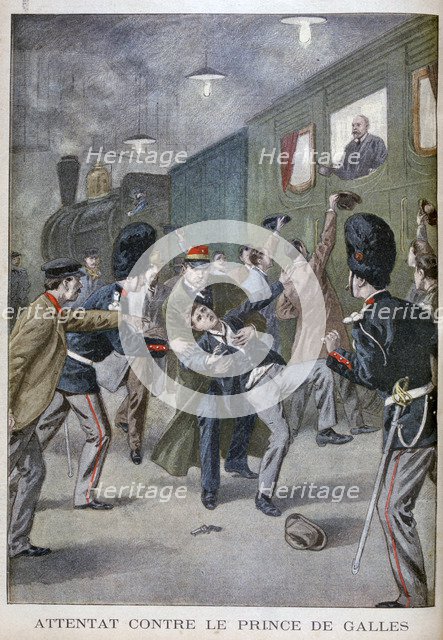 Attempted attack on Edward, Prince of Wales in Brussels, 1900. Artist: Unknown