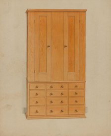 Shaker Cabinet with Drawers, c. 1936. Creator: Alfred H. Smith.