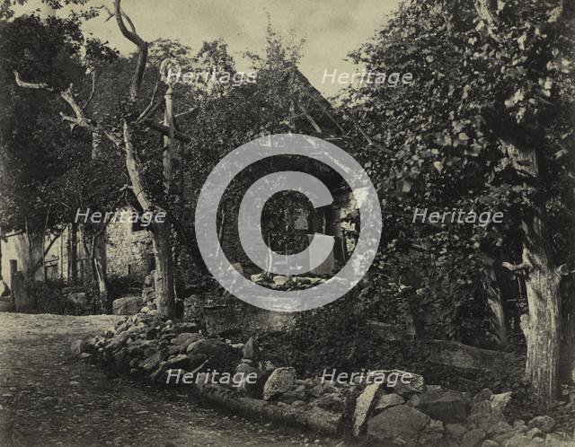Rural Scene with Stone Building and Cross, c. 1857. Creator: Charles-Fortunat-Paul-Casimir Perier (French, 1812-1897).