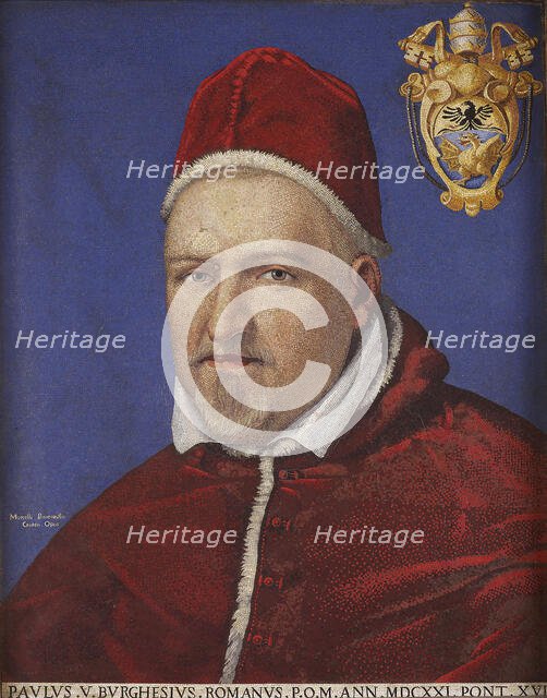 Portrait of Pope Paul V (1552-1621), 1621. Creator: Provenzale; Marcello (1575-1639).