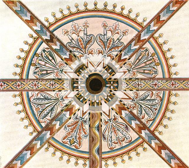 Painted decoration in the Cathedral, Limburg an der Lahn, Germany, (1928).  Creator: Unknown.