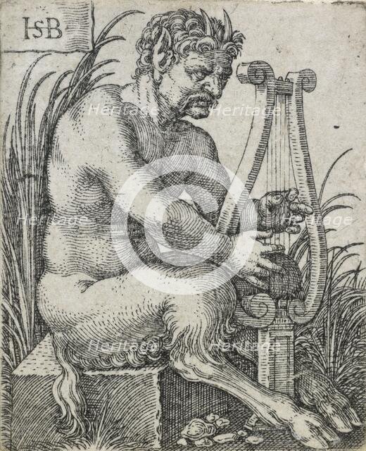 Satyr playing lyre, 1531-1550. Creator: Sebald Beham.