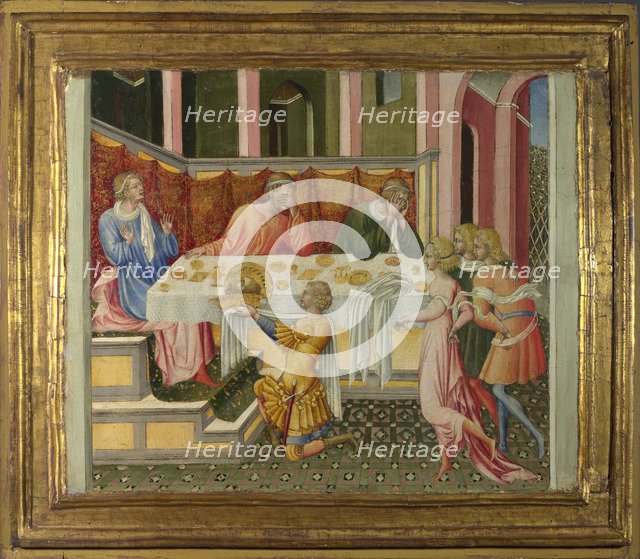 The Head of John the Baptist brought to Herod (Predella Panel), 1454. Artist: Giovanni di Paolo (ca 1403-1482)