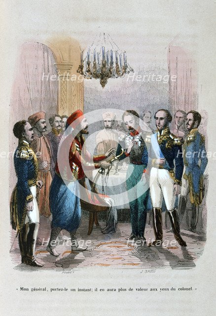 Meeting between Ibrahim Pacha and Colonel Faudoa, Egypt, 1828 (1847). Artist: Jean Adolphe Beauce
