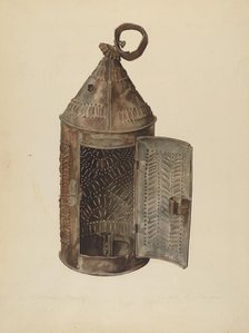 Sheet Iron Lantern, c. 1938. Creator: Isabelle De Strange.