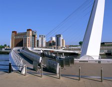 Millennium Bridge and Baltic Art Gallery, Gateshead, Tyne & Wear.