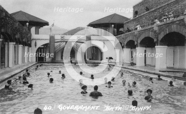 Government bath, Banff, Alberta, Canada, c1930s(?).Artist: Marjorie Bullock