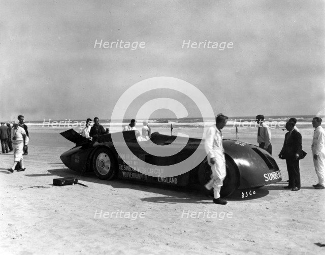 Sunbeam 1000hp World Land speed record attempt at Daytona 1927 Artist: Unknown.