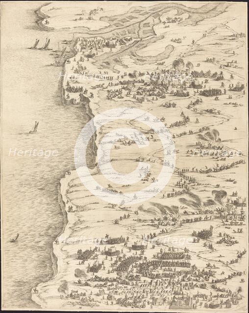 The Siege of La Rochelle [plate 5 of 16; set comprises 1952.8.97-112], 1628/1631. Creator: Jacques Callot.