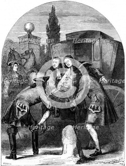King George I, attacked by a fit of apoplexy. Artist: Crane