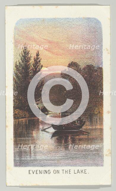 Evening on the Lake, from the series, Views in Central Park, New York, Part 3, 1864. Creator: Louis Prang.