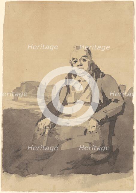 Man Holding a Book [recto], c. 1815. Creator: Thomas Sully.