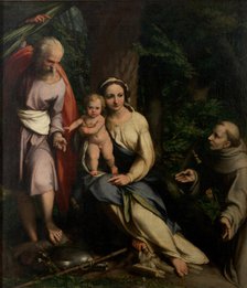 The Rest on the Flight into Egypt with Saint Francis of Assisi, c. 1520. Creator: Correggio (1489-1534).