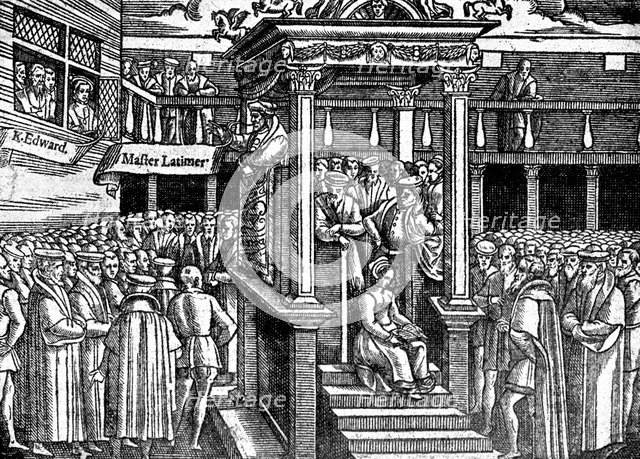 'Latimer Preaching Before King Edward VI', c1550 (c1920). Artist: Unknown