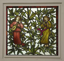 Two Minstrels Stained Glass, , 1885/95. Creator: James Egan.