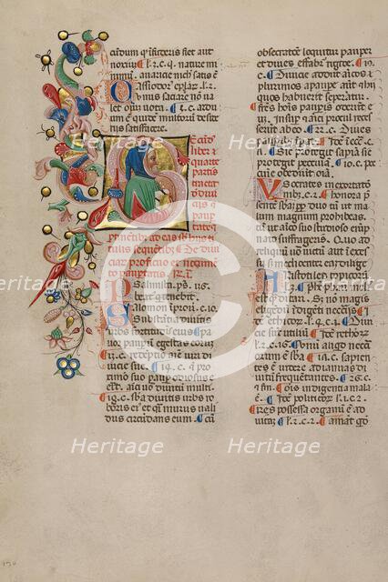 Initial S: Bust Portrait of a Bearded Man; Compendium moralium notabilium, early 15th century. Creator: Cristoforo Cortese.