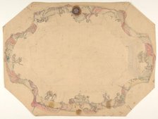 Design for a ceiling painted with putti, garlands, and swags, second half 19th century. Creators: Jules-Edmond-Charles Lachaise, Eugène-Pierre Gourdet.