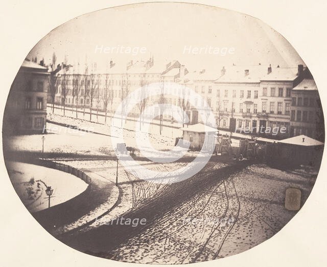 View of the Square in Melting Snow, 1854-56. Creator: Louis-Pierre-Théophile Dubois de Nehaut.