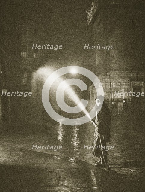 Cleaning the streets of Billingsgate, London, 20th century. Artist: Unknown