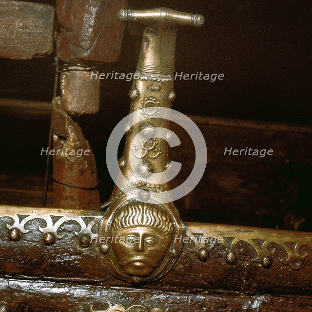 Detail of bronze with Celtic head, Dejberg Cart, Denmark, c1st - 2nd century. Artist: Unknown