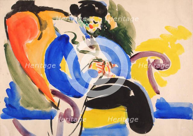 Calligraphic #2 Woman on Chair, 1914-1918. Creator: Henry Lyman Saÿen.