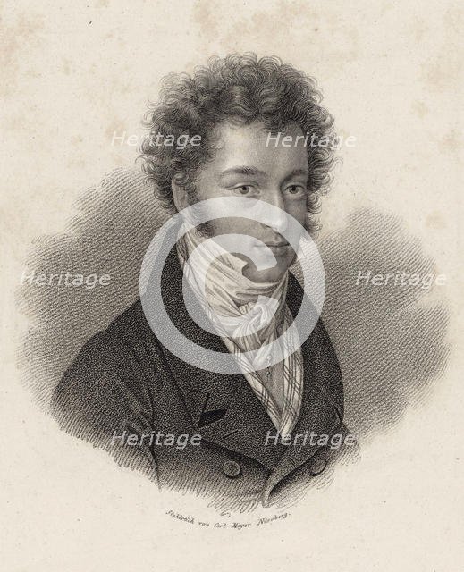 Portrait of pianist and composer Ignaz Moscheles (1794-1870) , c. 1830. Creator: Mayer, Carl (1798-1868).