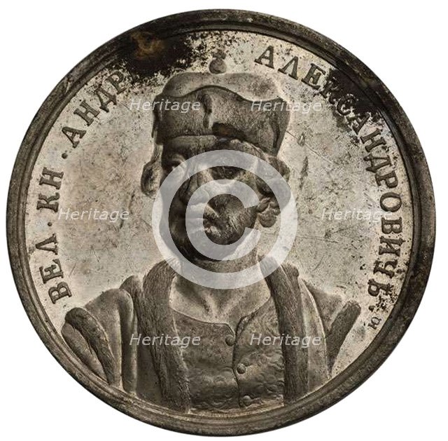 Grand Prince Andrey III Alexandrovich (from the Historical Medal Series), 18th century. Artist: Judin, Samuel (Samoila) (1730-?)