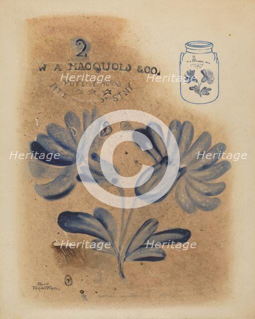 Jar, probably 1937. Creator: John Tarantino.