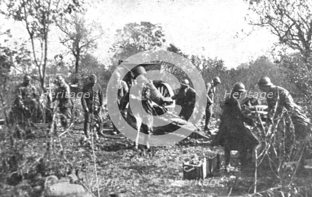 ''De L'Argonne aux Flandres; L'artillerie belge, le 28 septembre 1918, progressant..., 1918. Creator: Unknown.