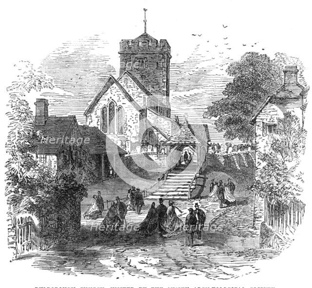 Pulborough Church, visited by the Sussex Archaeological Society, 1865. Creator: Unknown.