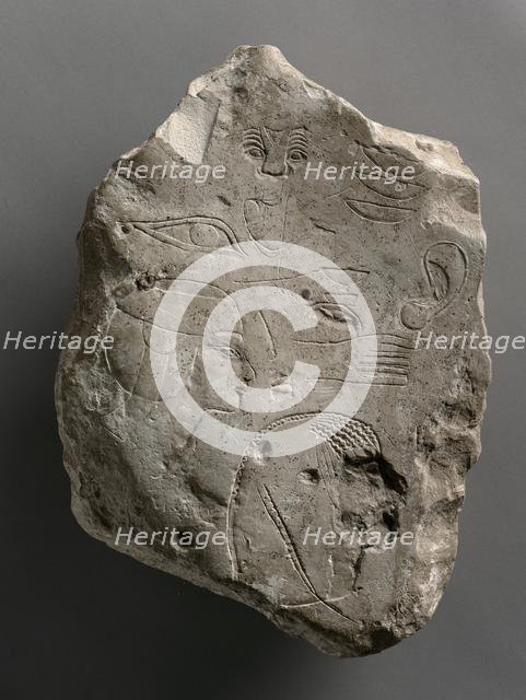 Trial Piece Worked on Both Sides, c. 1391-1353 BC. Creator: Unknown.