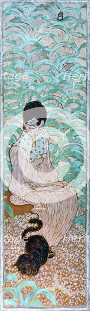 'Seated Woman with a Cat', 1891.  Artist: Pierre Bonnard