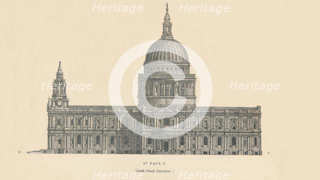 'St. Paul's - south flank elevation', 1889.  Creator: W & AK Johnston.