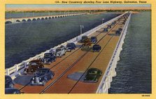 New Causeway with four-lane highway, Galveston, Texas, USA, 1940. Artist: Unknown