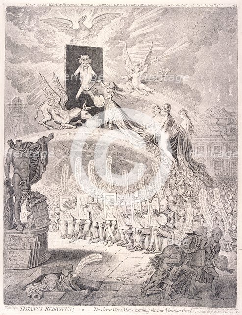 Artists in front of the Royal Academy, Somerset House, London, 1797. Artist: James Gillray