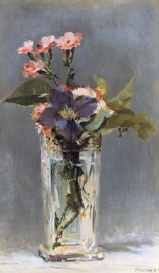 'Violets and Clematis in a crystal vase', 1882 Artist: Edouard Manet