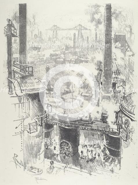 From the Tops of the Furnaces, 1916. Creator: Joseph Pennell.